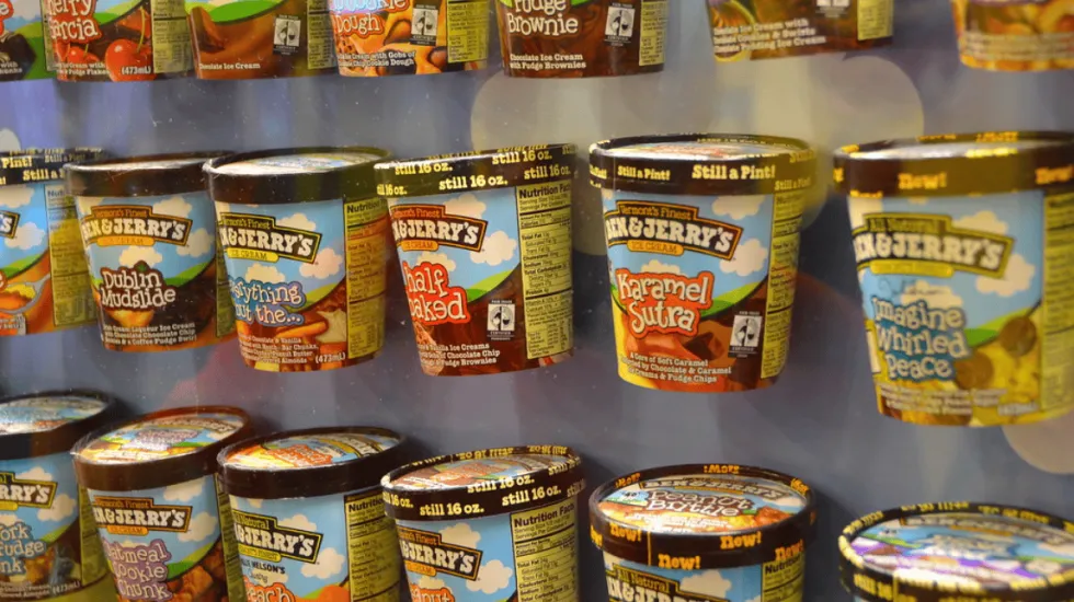 Ben & Jerry's on a shelf