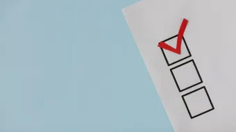Voting in an election, Red Check Mark Over Black Box