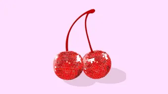 Disco ball in a cherry