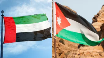 flag of jordan and flag of uae